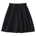 thumbnail image 1 of cfhntfmh Shorts for Women Dressy Elastic High Waisted Buttons Cotton Shorts Flowy Wide Leg Summer Shorts with Pocket, 1 of 7