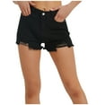 thumbnail image 1 of cfhntfmh Shorts for Women Stretchy Fashion Denim Shorts Ripped Summer Casual Cut off Jean Shorts, 1 of 4