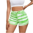 thumbnail image 1 of cfhntfmh Shorts for Women Trendy Tie-Dye Print Short Pants Mid Waist Slim Frayed Hem Summer Cute Clothes, 1 of 4