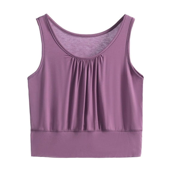 cfhntfmh Sleep Crop Tops for Women Pleated Round Neck Soft Shirts Baggy Plus Size Scoop Neck Sleepwear Tank Blouses