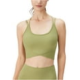thumbnail image 1 of cfhntfmh Sports Bra for Women High Support Double Strap Cross Back Push up Gym Workout Bralettes with Removable Pads, 1 of 7