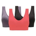 thumbnail image 1 of cfhntfmh Sports Bras for Women 3pc Seamless Wireless Push up Bralettes Comfort Stretch Running Workout Yoga Bras, 1 of 4