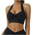 thumbnail image 1 of cfhntfmh Sports Bras for Women Fashion Ruched Seamless Wireless Liftup Bralettes Backless Low Impact Push up Athletic Yoga Bras, 1 of 4