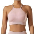 thumbnail image 1 of cfhntfmh Sports Bras for Women Scoop Neck Wireless Padded Yoga Workout Crop Top Adjustable Spaghetti Strap Bras, 1 of 4