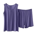 thumbnail image 1 of cfhntfmh Summer Cotton Modal Pajama Set for Women Plus Size Soft Lounge Shorts with Tank Top Sleeveless Sleepwear for Lounge, 1 of 7