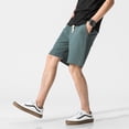thumbnail image 1 of cfhntfmh Summer Cotton Shorts for Men Lightweight Elastic Waist Drawstring Shorts Solid Color Trendy Beach Shorts, 1 of 7