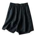 thumbnail image 1 of cfhntfmh Summer Lounge Shorts for Women High Rise Flowy Short Pants Cotton Linen Baggy Plain Beach Clothes, 1 of 3