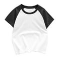 thumbnail image 1 of cfhntfmh Summer Shirts for Gilrs Boys Trendy Round Neck Color Block Beach Shirts 3-12 Years Lounge Short Sleeve Oversized Tops, 1 of 3