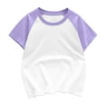 thumbnail image 1 of cfhntfmh Summer Shirts for Gilrs Boys Trendy Round Neck Color Block Beach Shirts 3-12 Years Lounge Short Sleeve Oversized Tops, 1 of 3