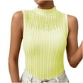 thumbnail image 1 of cfhntfmh Summer Tank Tops for Women Sleeveless Mock Neck Ribbed Knit Tight Shirts Summer Going out Party Tanks Blouse, 1 of 4