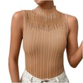 thumbnail image 1 of cfhntfmh Summer Tank Tops for Women Sleeveless Mock Neck Ribbed Knit Tight Shirts Summer Going out Party Tanks Blouse, 1 of 4