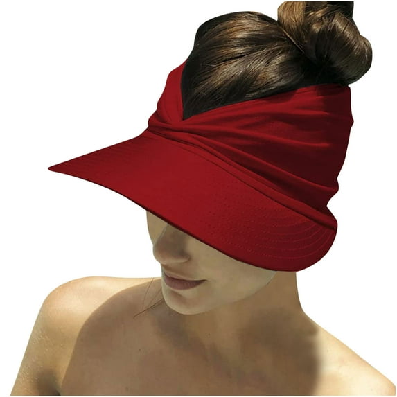 cfhntfmh Sun Visor Hat Women UV Protection Wide Brim Foldable Beach Visor Cap for Sports Beach Golf Hiking