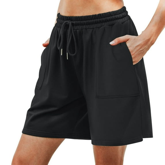 cfhntfmh Workout Shorts for Women Drawstring High Waist Athletic Running Shorts with Pockets Jogger Swaeat Pants