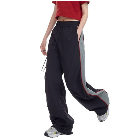 cfhntfmh Sweatpants for Women Lounge Elastic Waist Athletic Pants Loose Color Block Sport Jogger Full Length Pants with Pockets