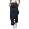 thumbnail image 1 of cfhntfmh Sweatpants for Women Trendy High Elastic Waisted Jogger Pants Winter Warm Fleece Workout Activewear Pants with Pockets, 1 of 6