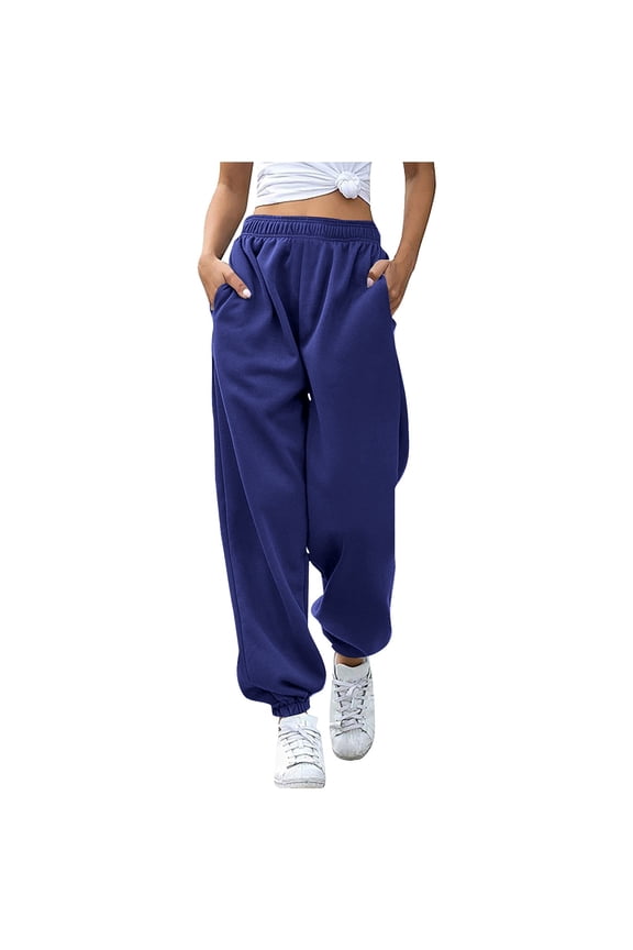 Sweatpants for Women Trendy High Elastic Waisted Jogger Pants Winter Warm Fleece Workout Activewear Pants with Pockets