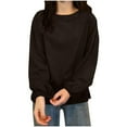 thumbnail image 1 of cfhntfmh Sweatshirt for Women Solid Color Loose Fit Pullover Long Sleeve Crewneck Sweatshirt Women Causal Fall Trendy Clothes, 1 of 3