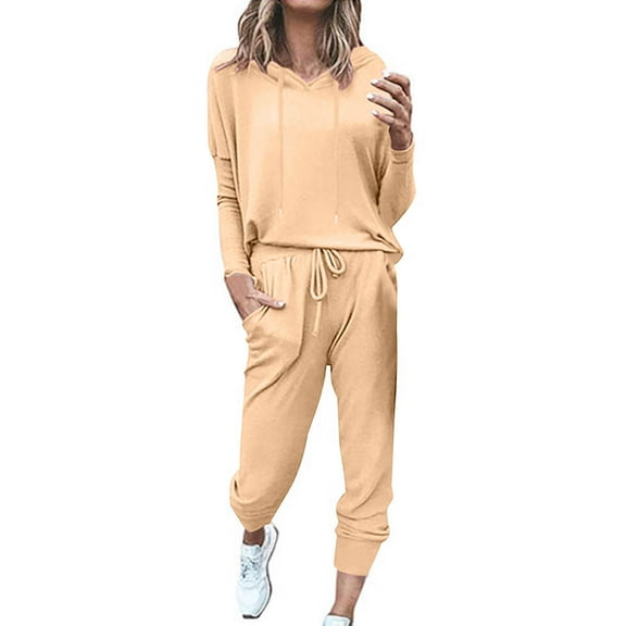 cfhntfmh Sweatsuits for Women 2 Piece Outfit Lounge Sets Workout Hoodies and Sweatpants Fall Fashion Tracksuit with Pocket