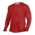 thumbnail image 1 of cfhntfmh T-Shirts for Men Long Sleeve Casual Crewneck Outfits Solid Color Pullover Tops Gym Workout Lightweight Comfort Tops(Red 2,XX-Large), 1 of 3