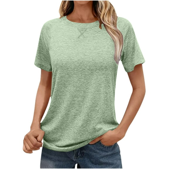 cfhntfmh T-Shirts for Women Short Sleeve Crewneck Tees Trendy Lightweight Soft Casual Summer Tops Clothes