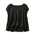 thumbnail image 1 of cfhntfmh Tank Tops for Women Cotton Linen Casual Sleeveless Round Neck Shirts Fashion Pleated Flowy Summer Blouses, 1 of 4