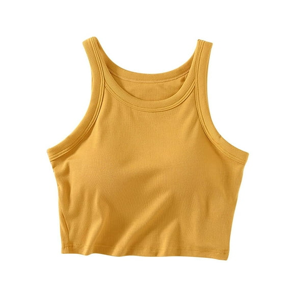 cfhntfmh Tank Tops for Women Ribbed Soft Sleeveless Cropped Racerback Going out Tops Stretch Crewneck Athletic Sports Shirts