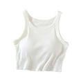 thumbnail image 1 of cfhntfmh Tank Tops for Women Ribbed Soft Sleeveless Cropped Racerback Going out Tops Stretch Crewneck Athletic Sports Shirts, 1 of 6