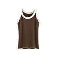 thumbnail image 1 of cfhntfmh Tank Tops for Women Summer Lounge Stretchy Undershirts Color Block Strappy Sleeveless Scoop Neck Blouses, 1 of 5