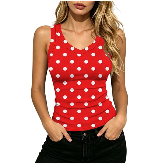 cfhntfmh Tank Tops for Women V Neck Summer Casual Sleeveless Shirts Ribbed Knit Basic Slim Fitted Vest