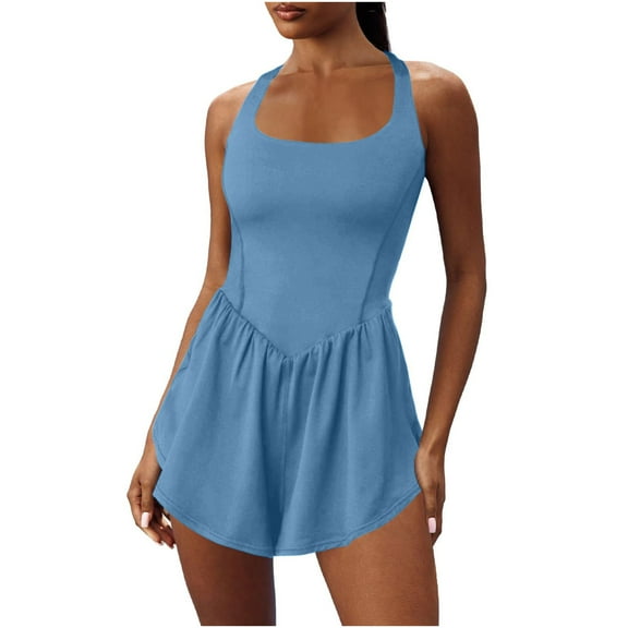 cfhntfmh Tennis Dress for Women with Built in Shorts Adjustable Straps Athletic Dress Summer Golf Activewear Workout Dress