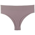 thumbnail image 1 of cfhntfmh Thongs for Women No Show Ribbed Knit Seamless Underwear Mid Waist Solid Color Everyday Panties Thong, 1 of 2