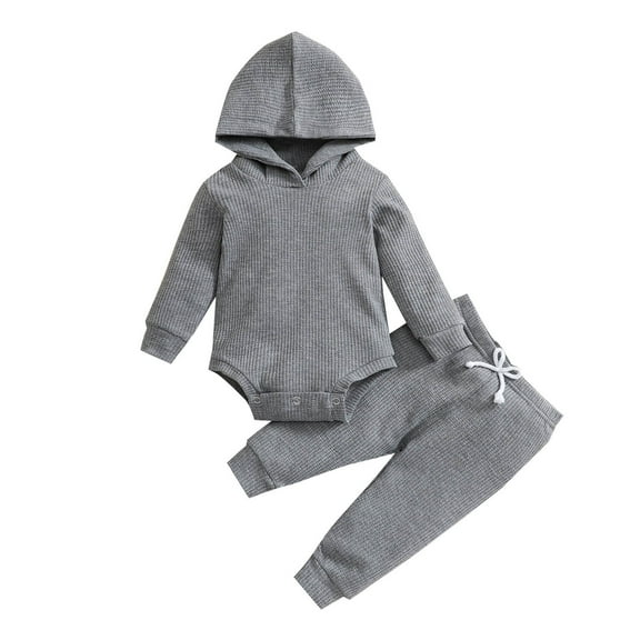cfhntfmh Toddler Boys Girls Sets Sweatsuit 2 Piece Long Sleeve Hoodies Rompers Jogger Long Sweatpants Cotton Casual Outfits