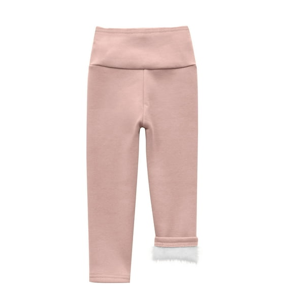 cfhntfmh Toddler Girls Boys Pants Warm Fleece High Elastic Waisted Stretchy Thermal Leggings Baby Infant Winter Clothes