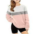 thumbnail image 1 of cfhntfmh Toddler Girls Boys Sweatshirt Soft Crewneck Long Sleeve Oversized Tops Fashion Color Block Pullover Shirts, 1 of 4