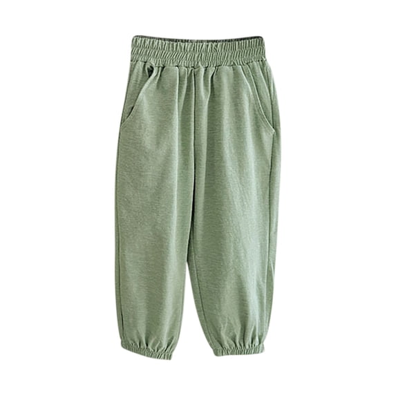 cfhntfmh Toddler Infant Girls Boys Clothes Casual Elastic Waisted Lounge Pants Baby Comfy Lantern Jogger Pants with Pockets