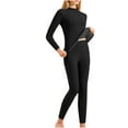 thumbnail image 1 of XuJwPNcy Two Piece Pajama Sets for Women Fleece Thermal Underwear Winter Soft Warm Long Underwear Set for Cold Weather（Black,Large), 1 of 7