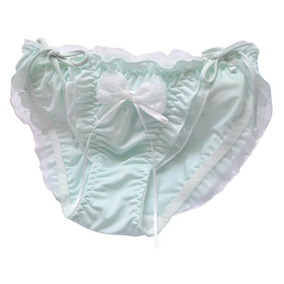 cfhntfmh Underwear for Women Panties Lace Ruffled Bow Knot Cute Underwear Breathable Comfy Briefs