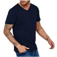 thumbnail image 1 of cfhntfmh V Neck Tshirts for Men Casual Summer Short Sleeve Basic Shirts Soft Lightweight Stretch Solid Color Workout Tees, 1 of 5