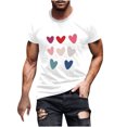 thumbnail image 1 of cfhntfmh Valentine's Day Matching Couples T Shirts Cute Grapgic Printed Short Sleeve Tops Unisex Plus Size Crewneck Shirts, 1 of 4