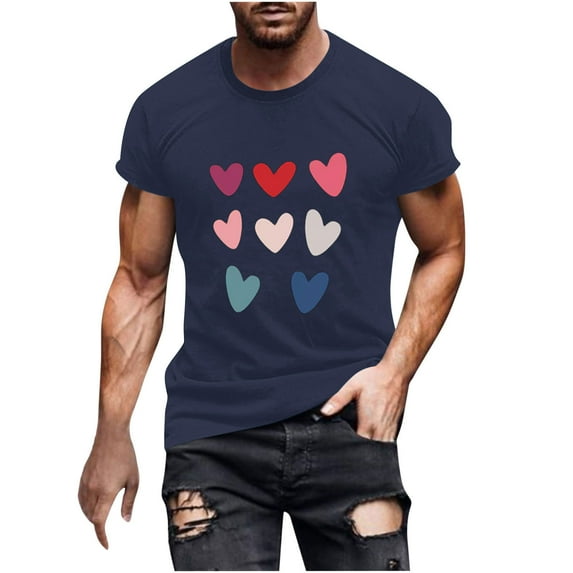 cfhntfmh Valentine's Day Matching Couples T Shirts Cute Grapgic Printed Short Sleeve Tops Unisex Plus Size Crewneck Shirts