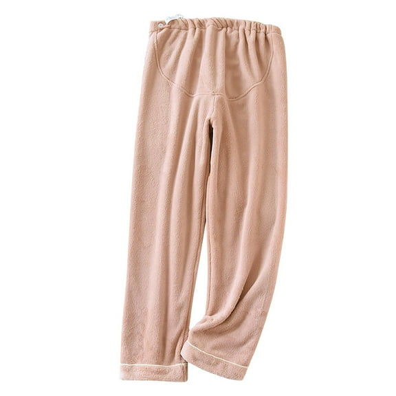 cfhntfmh Wide Leg Pants for Women Loose Soft High Elastic Waisted Fuzzy Pants Winter Warm Fleece Plush Sleepwear Pajama Pants