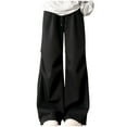thumbnail image 1 of cfhntfmh Wide Leg Sweatpants for Women Comfy Fleece High Elastic Waisted Pants Lounge Trousers with Pockets, 1 of 6