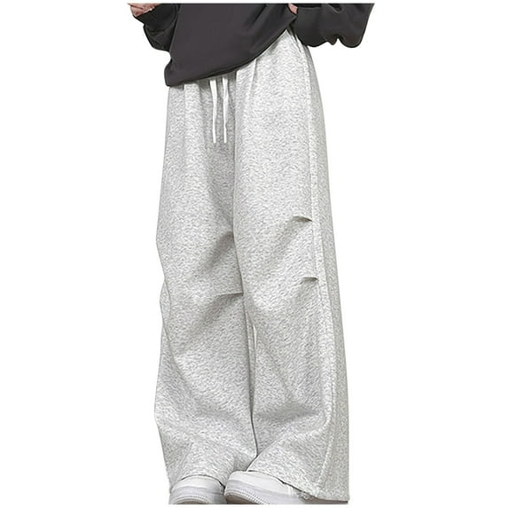 cfhntfmh Wide Leg Sweatpants for Women Comfy Fleece High Elastic Waisted Pants Lounge Trousers with Pockets