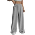 thumbnail image 1 of cfhntfmh Wide Leg Sweatpants for Womens Fall Fashion Outfits with Pockets Casual Stretchy Workout Pants with Pockets, 1 of 6