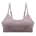 thumbnail image 1 of cfhntfmh Wireless Bras for Women Seamless Adjustable Spaghetti Strap Bralette Full Coverage Ribbed Soft Everyday Bras, 1 of 3