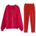 thumbnail image 1 of cfhntfmh Women 2 Piece Tracksuit Outfits Oversized Zip up Sweatshirt Jacket Sweatpant Winter Sweatsuits Matching Sets, 1 of 4
