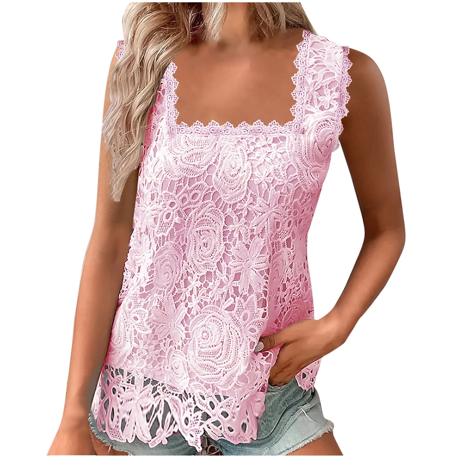 Lace Sleeveless Tops