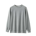 thumbnail image 1 of cfhntfmh Women Long Sleeve Thermal Shirt Fleece Lined Undershirt Loose Soft Base Layer Tops for Women Cold Weather Sleepwear（Gray,X-Large), 1 of 7