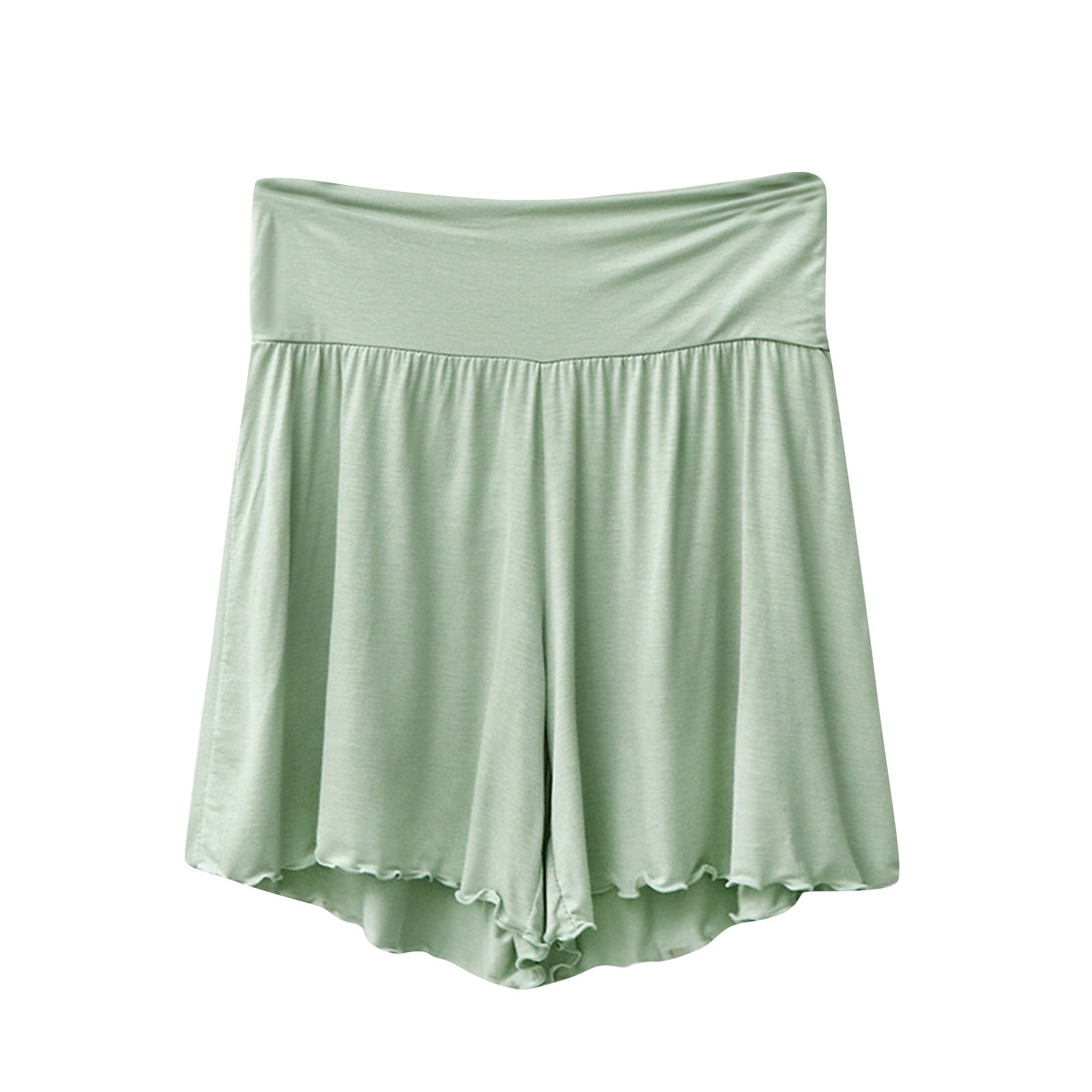 cfhntfmh Women Pajama Shorts Comfy High Waisted Ruffled Hem Sleepwear ...