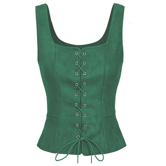 cfhntfmh Women Renaissance Corset Vest Square Neck Sleeveless Corset Top Medieval Vintage Corset Vest Women Fall Clothes
